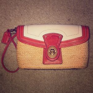 Authentic Straw Coach Clutch